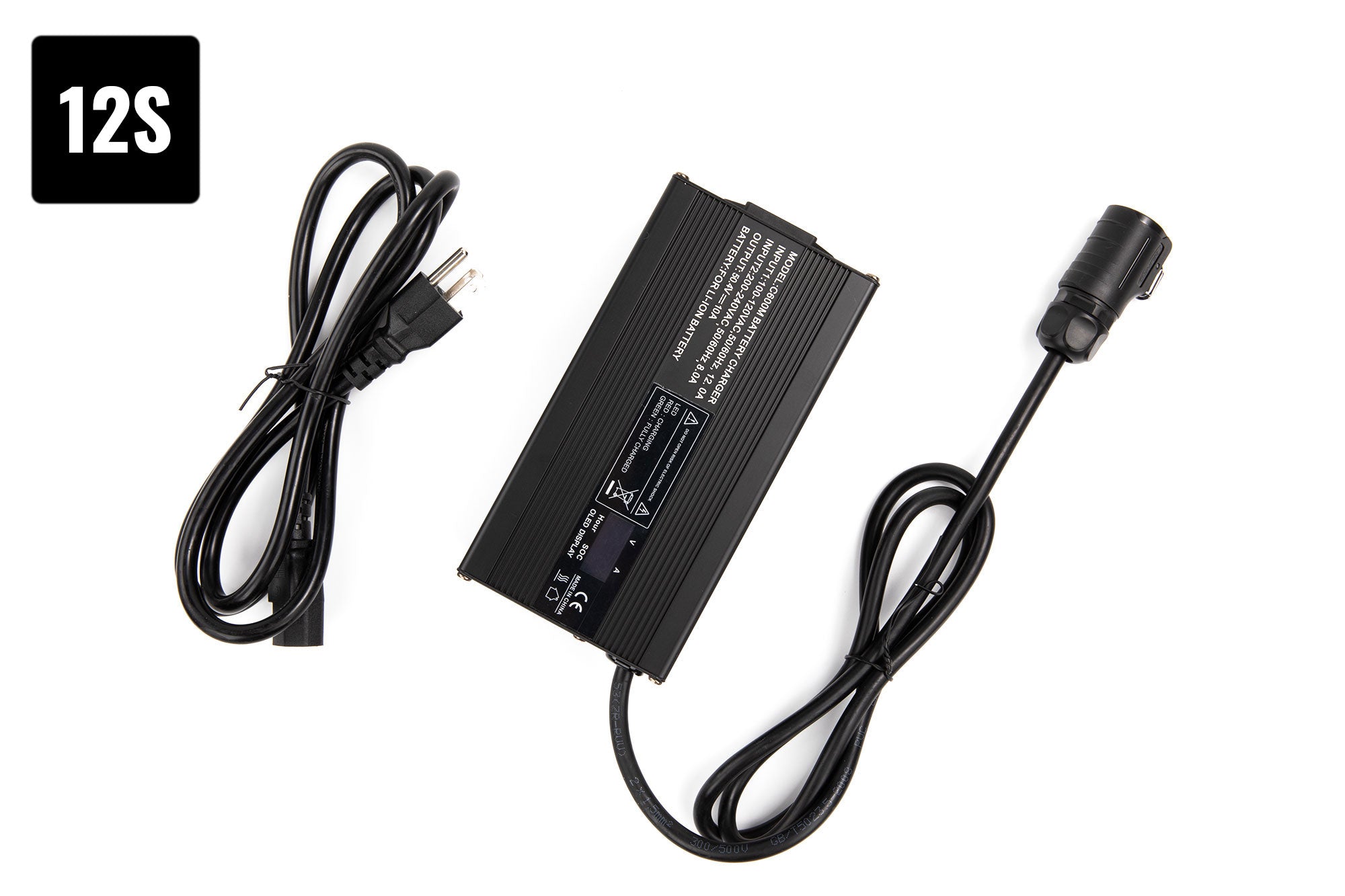 Caricabatterie da 50,4 V 10 A per pacco batteria agli ioni di litio 12S