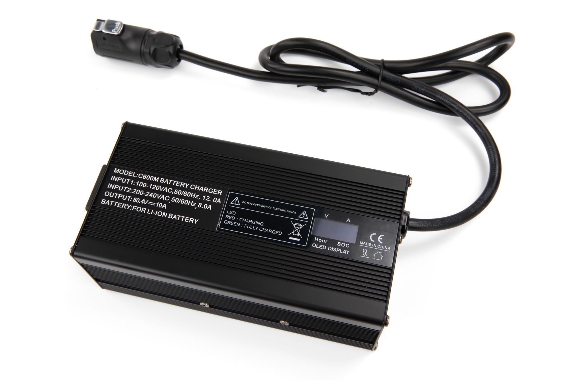 Caricabatterie da 50,4 V 10 A per pacco batteria agli ioni di litio 12S