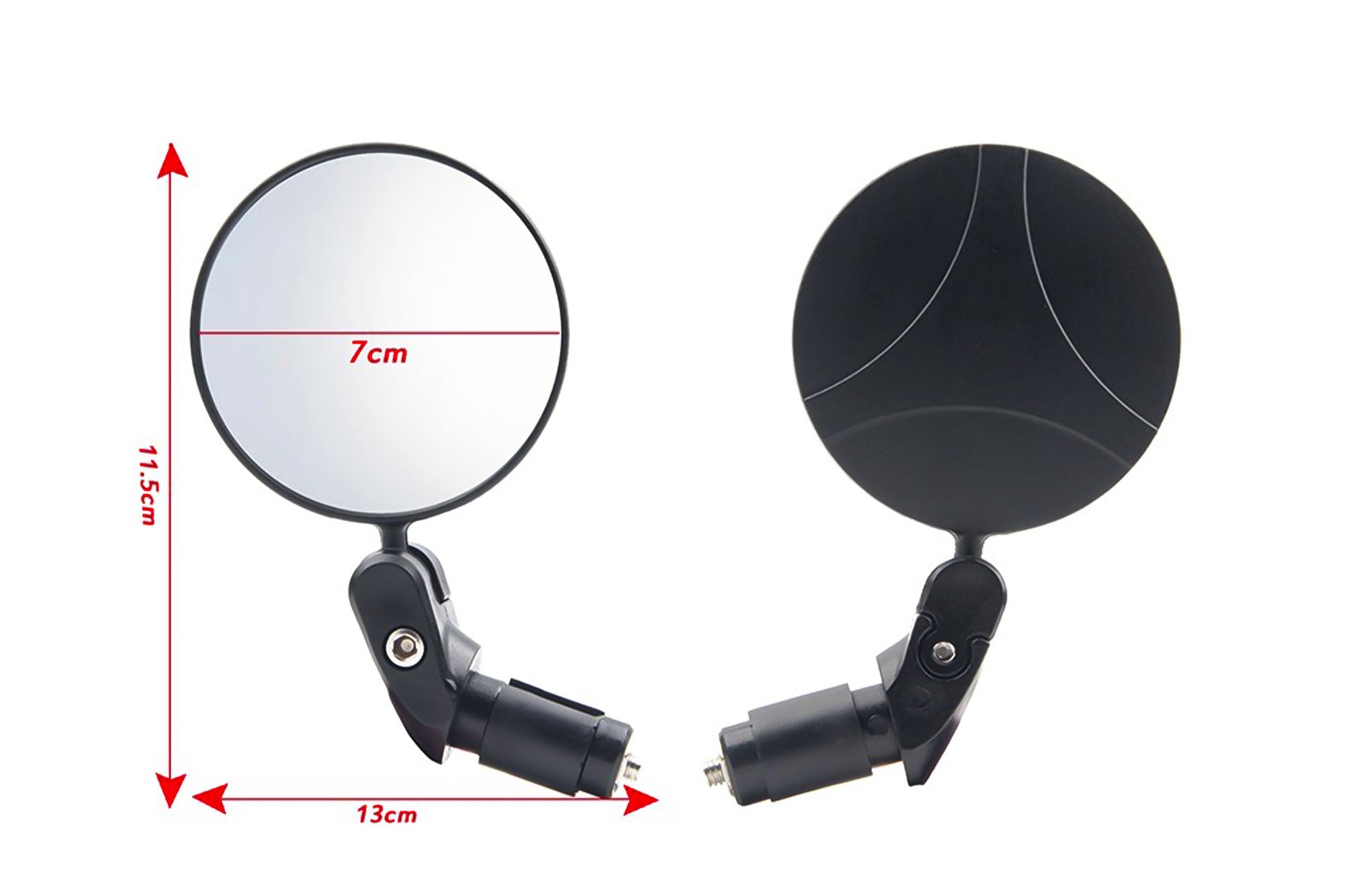 Bar End Mirrors- Circle(Sold as Pair)