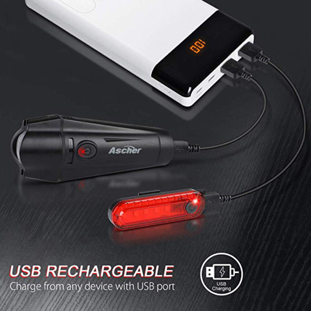 USB oplaadbaar voor- en achterlicht