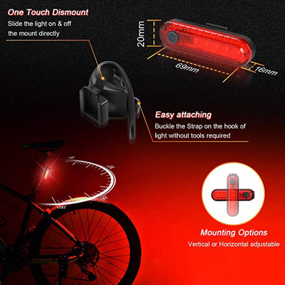 USB Rechargeable Front and Rear Light