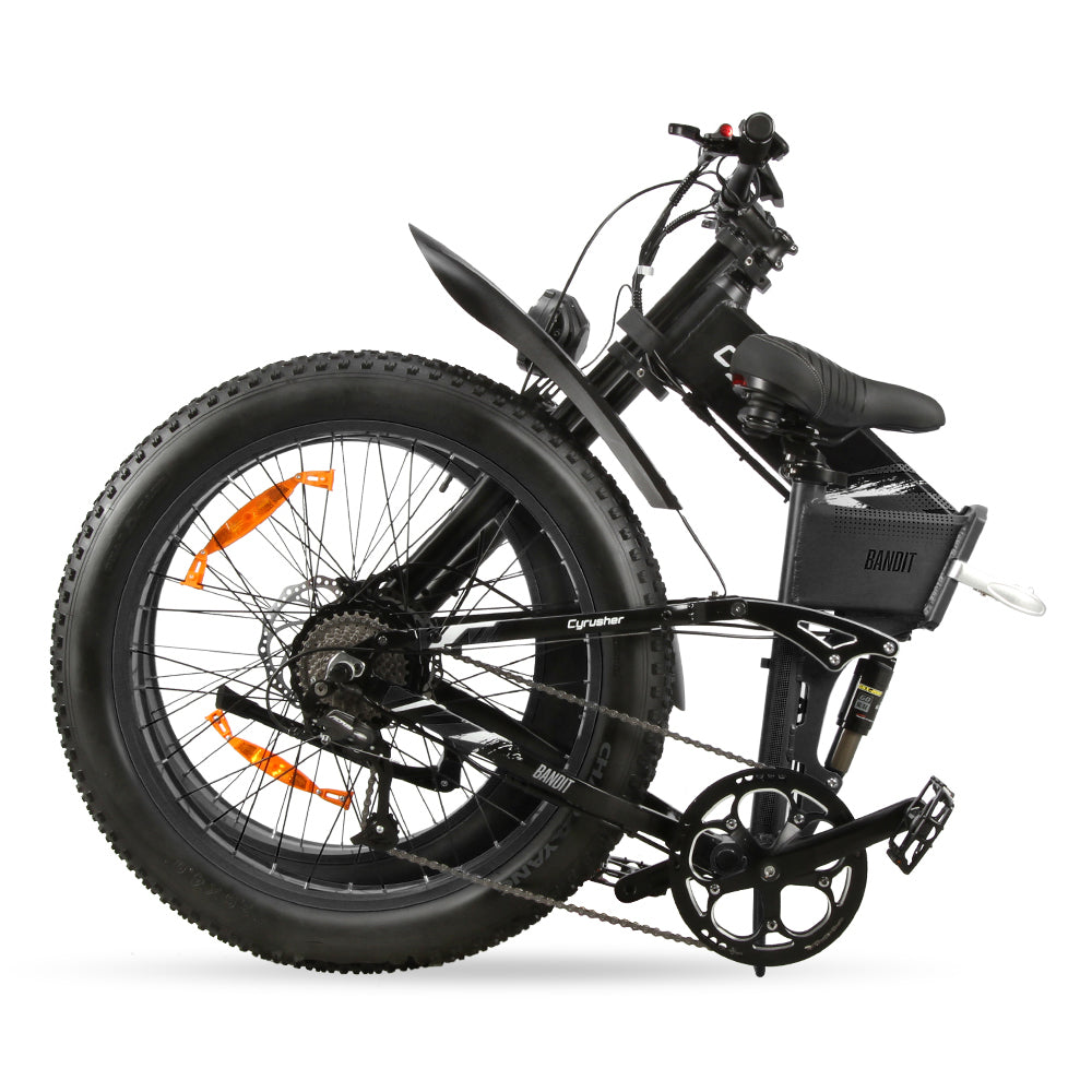 Cyrusher Bandit, Folding Ebike (Black Folded)